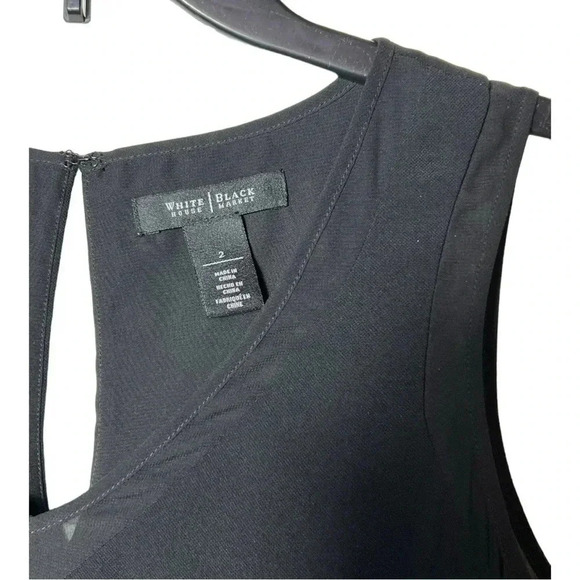 1857. WHITE HOUSE BLACK MARKET ASYMMETRICAL DRESS/TUNIC SIZE 2 BLACK IN COLOR - Picture 6 of 10